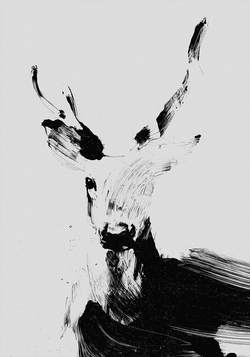 Brushstroke Deer II Plakat - Posterbox