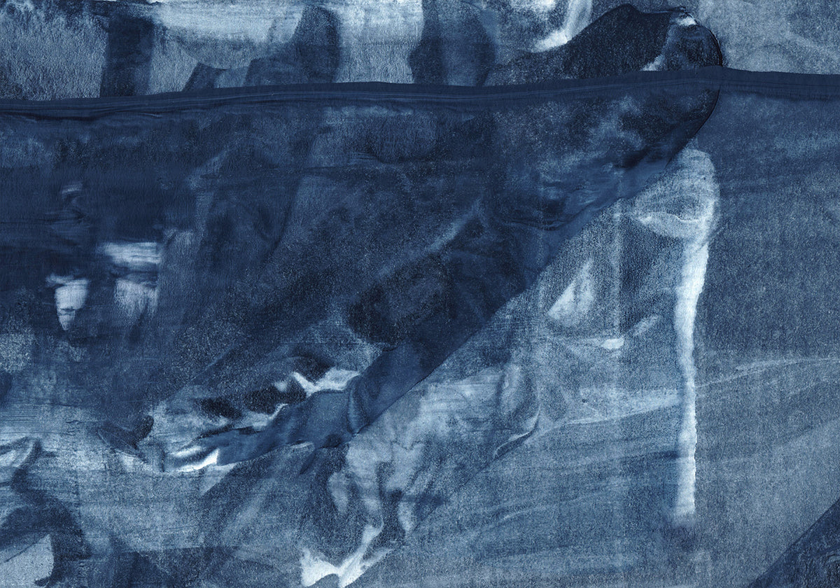 Blue Texture Flowing Vertical Lines Plakat - Posterbox