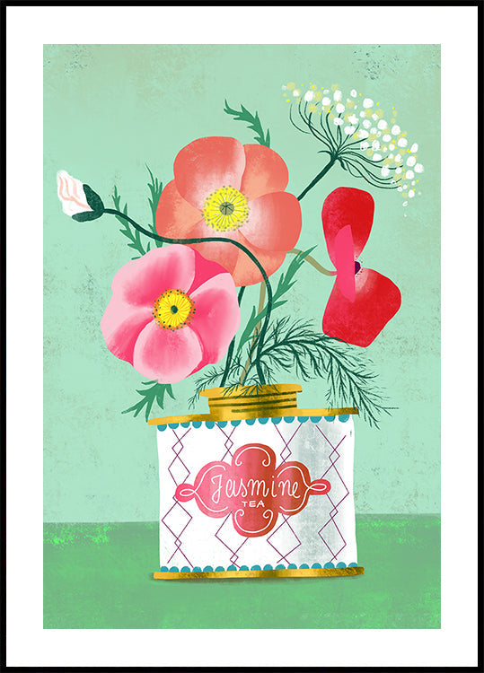 Poppies In Jasmine Tea Plakat - Posterbox