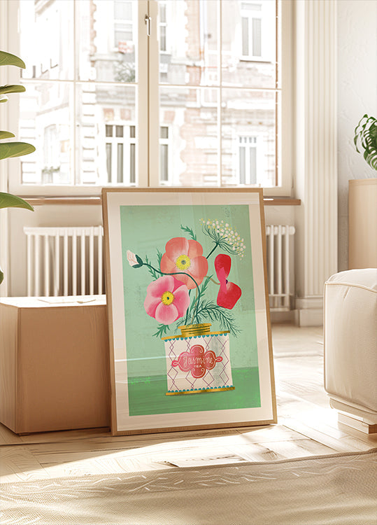 Poppies In Jasmine Tea Plakat - Posterbox