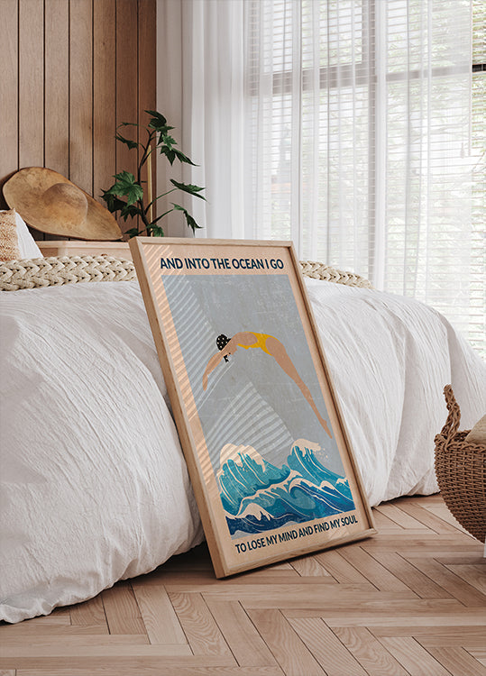Into the Ocean (blue) Standard Wall Art - Posterbox