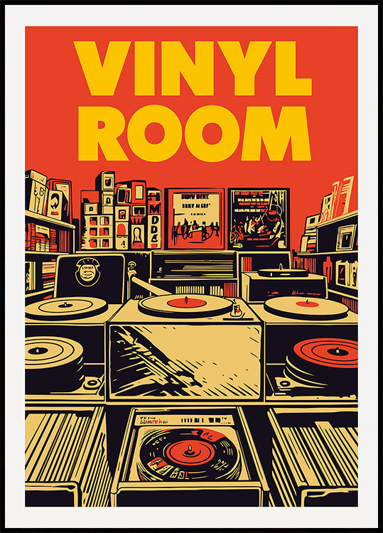Vinyl Room Art Print Plakat - Posterbox