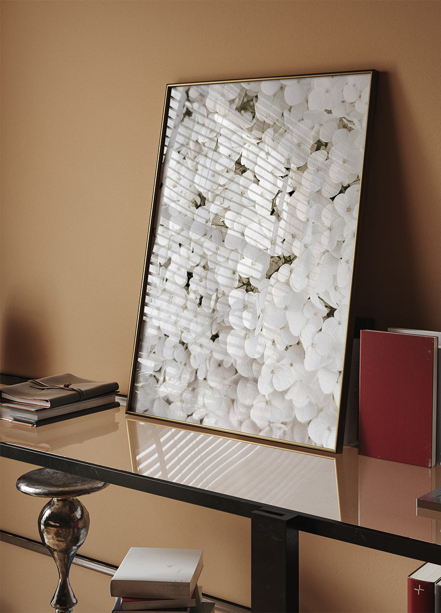 Poster mit weißen Hortensien - Posterbox.dk